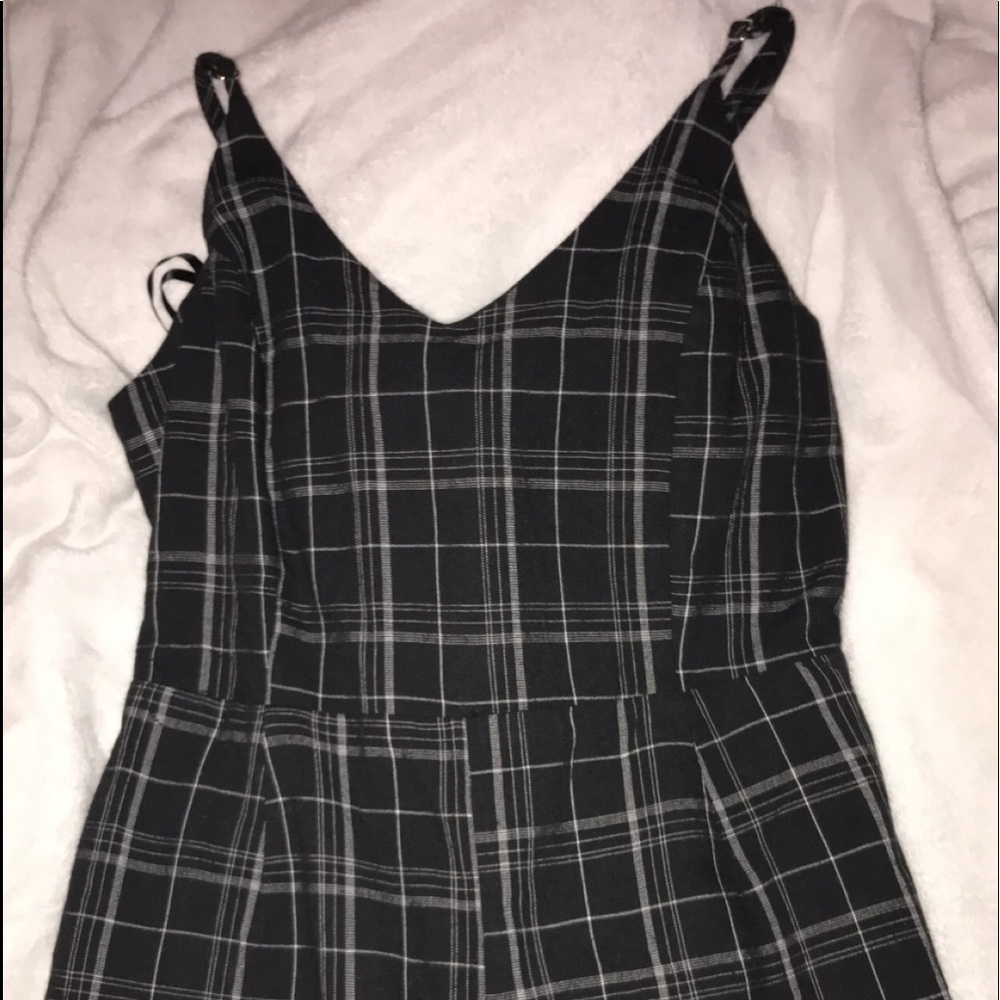 Black Plaid Jumpsuit